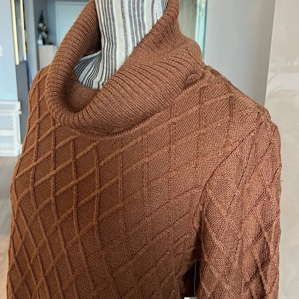 ELIZA J | Nutmeg | CABLE KNIT POCKET SWEATER DRESS - Picture 6 of 6